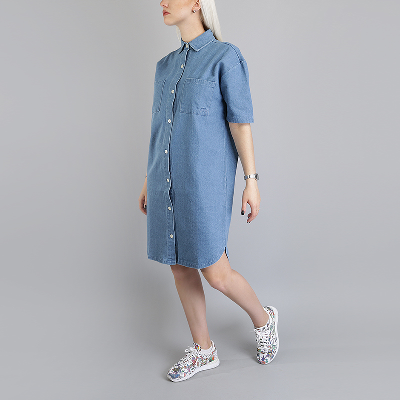 женское голубое платье Stussy Vernon Denim Dress 211101 - цена, описание, фото 1